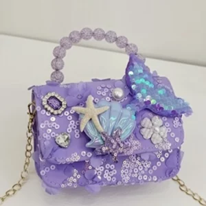 Petit sac à main sirène enfant avec paillettes irisées